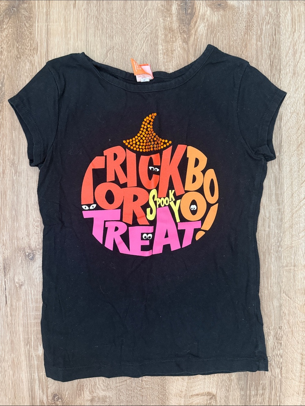 Black Halloween 'Trick or Treat' Kids Graphic Tee
